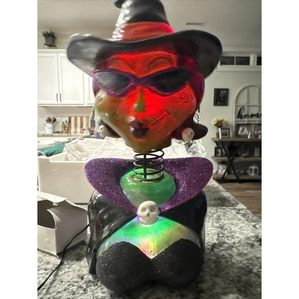 Halloween Witch Bobblehead LED Lamp 12.6